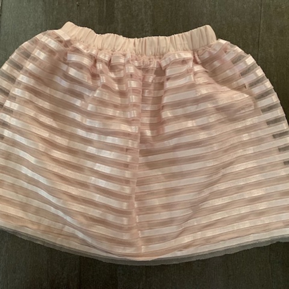 Pink Silk Striped Skirt